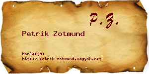 Petrik Zotmund névjegykártya